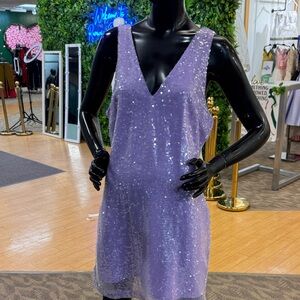 A New Day Sparkling Purple Mini Dress